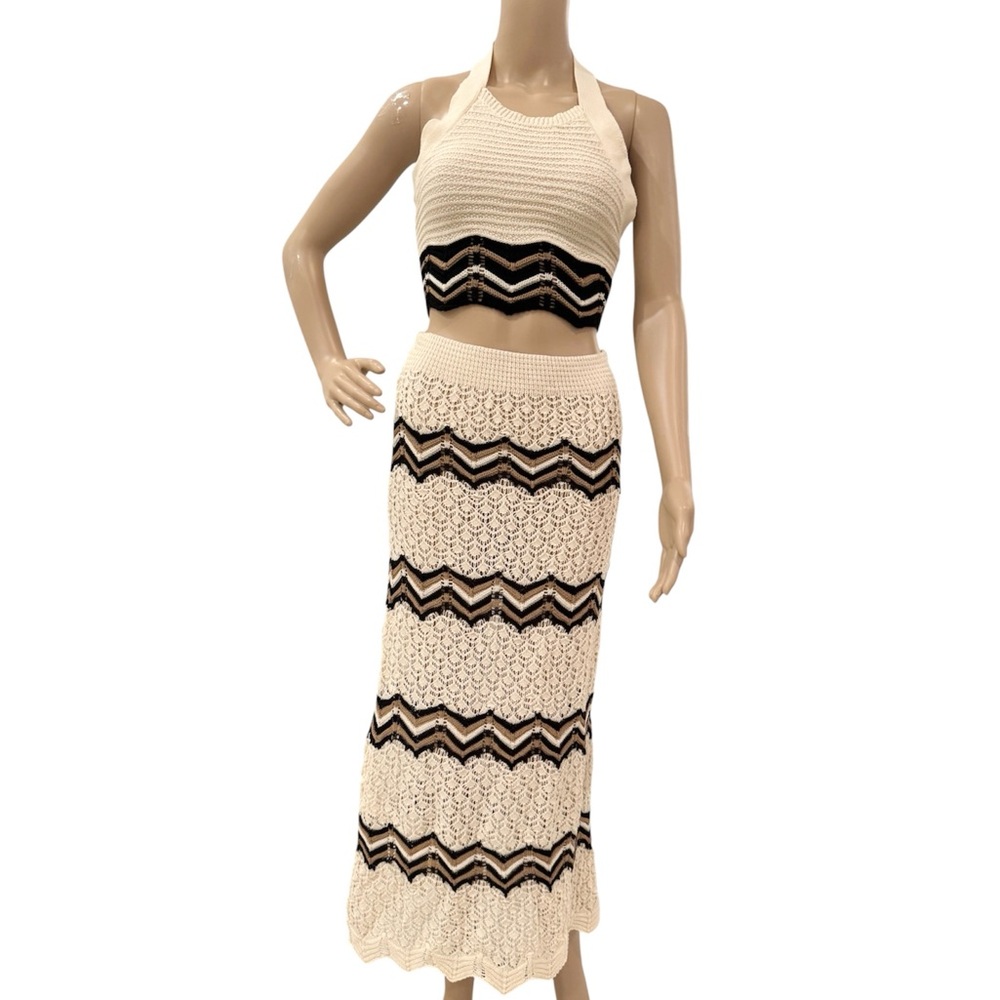 Open Back Cotton Knited Set